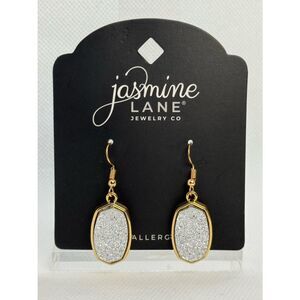 Jasmine Lane Gold Plated Silver Druzy Drop Earrings